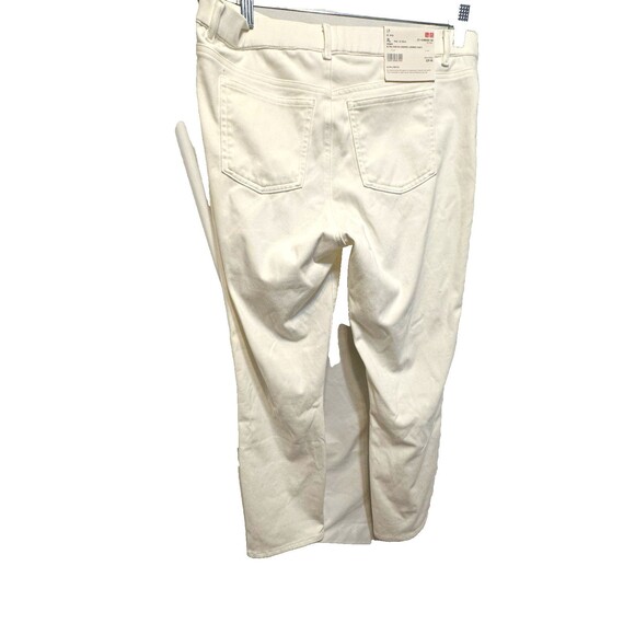 New Uniqlo Pants XL Womens White Ultra Stretch  Cropped Pull On Leggings - Picture 2 of 9